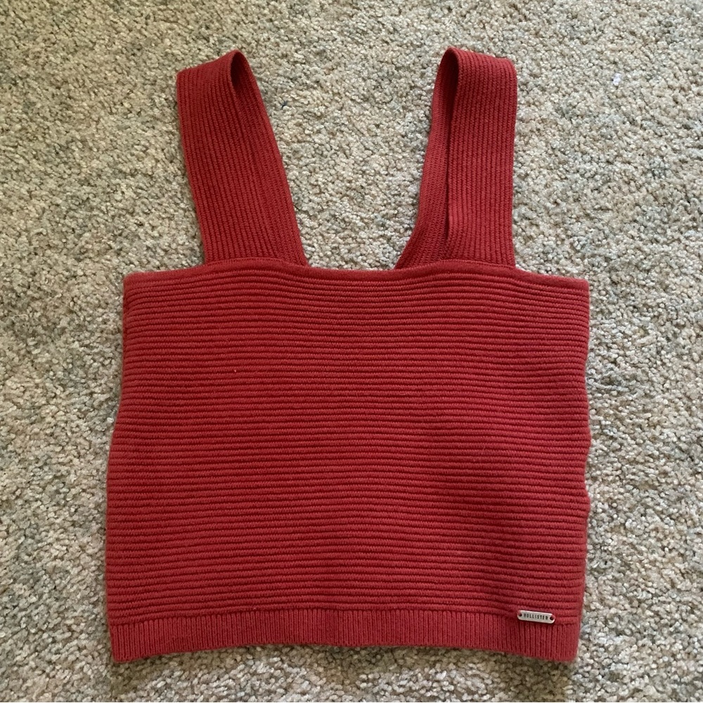 Hollister Square Neck Sweater Tank Rust